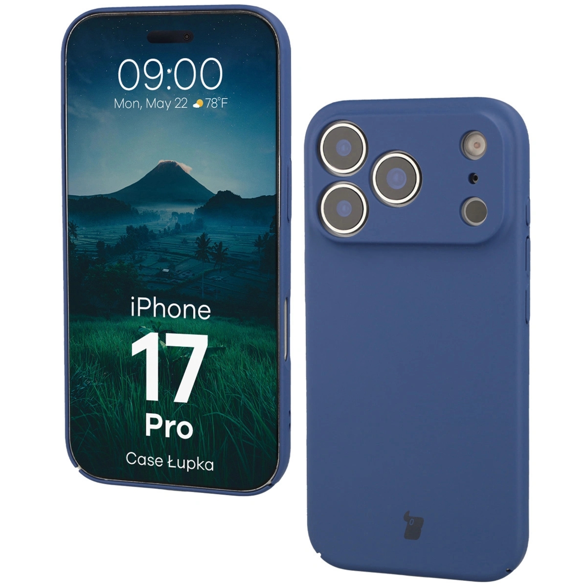 Etui Bizon Case Łupka do iPhone 17 Pro, niebieskie