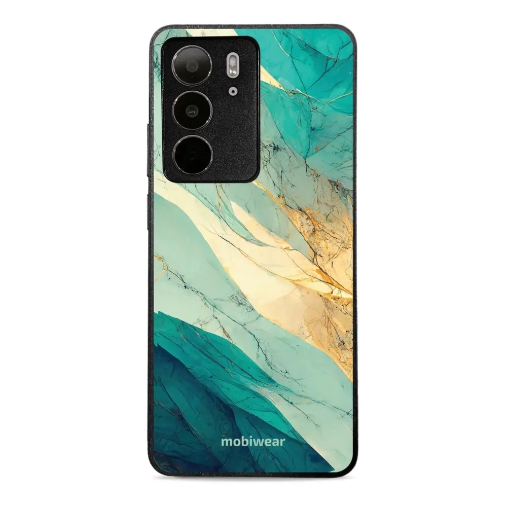 Etui ochronne do Realme C75 4G, Mobiwear Glossy Case, turkusowy marmur