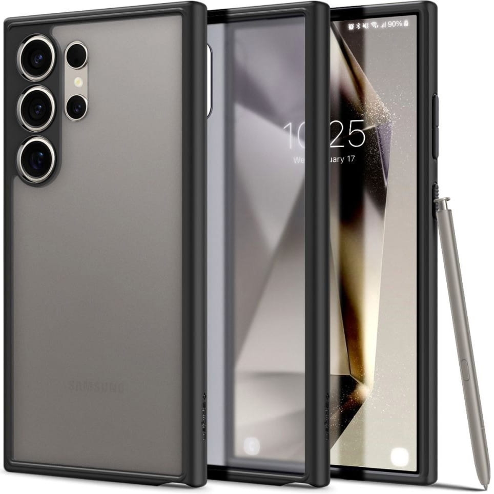 Etui Spigen Ultra Hybrid do Galaxy S24 Ultra, półprzezroczysto-czarne