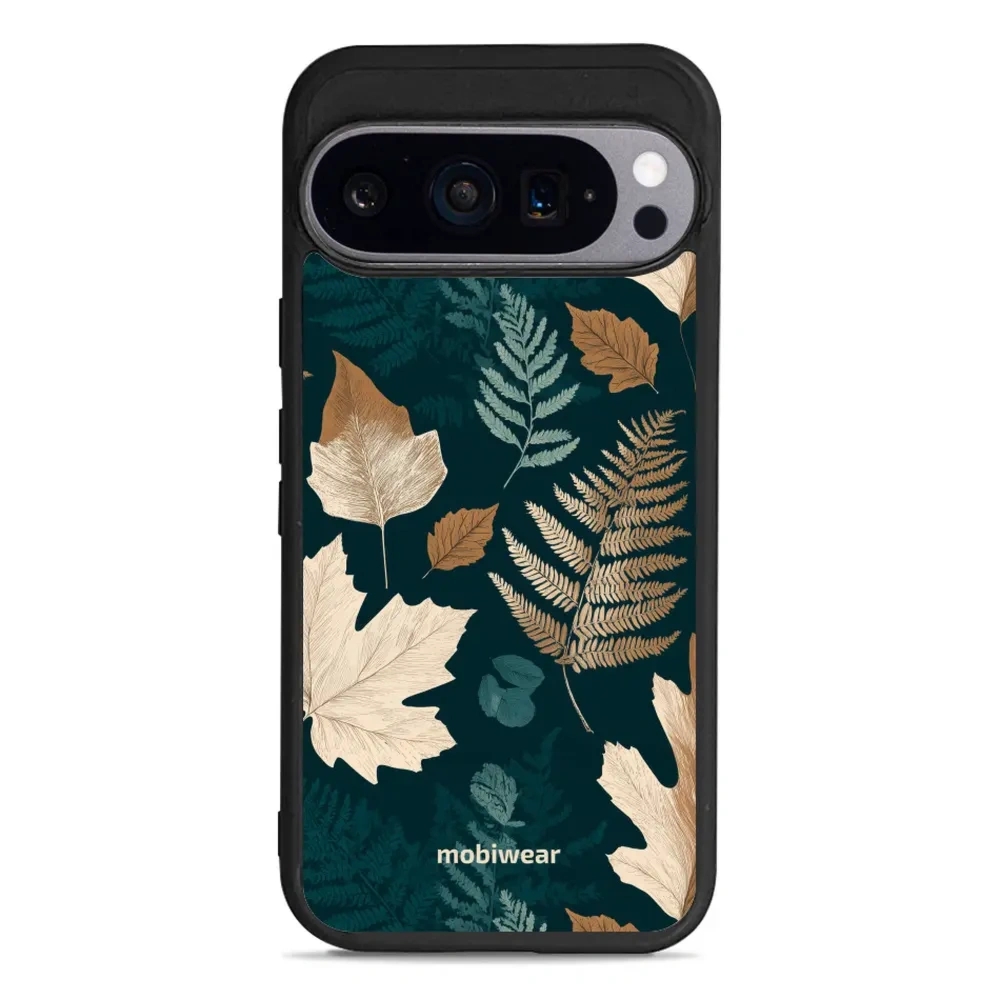 Etui ochronne do Google Pixel 9 Pro, Mobiwear Glossy Case, zielnik z liści i paproci