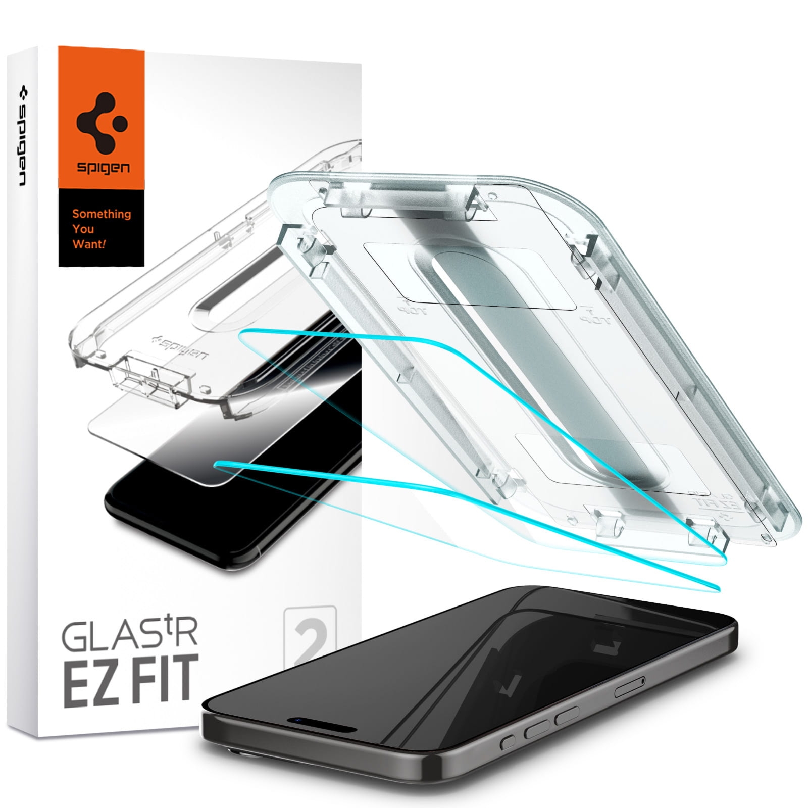 OUTLET: Szkło do etui + Aplikator Spigen Glas.tR EZ Fit 2-Pack do iPhone 15 Pro