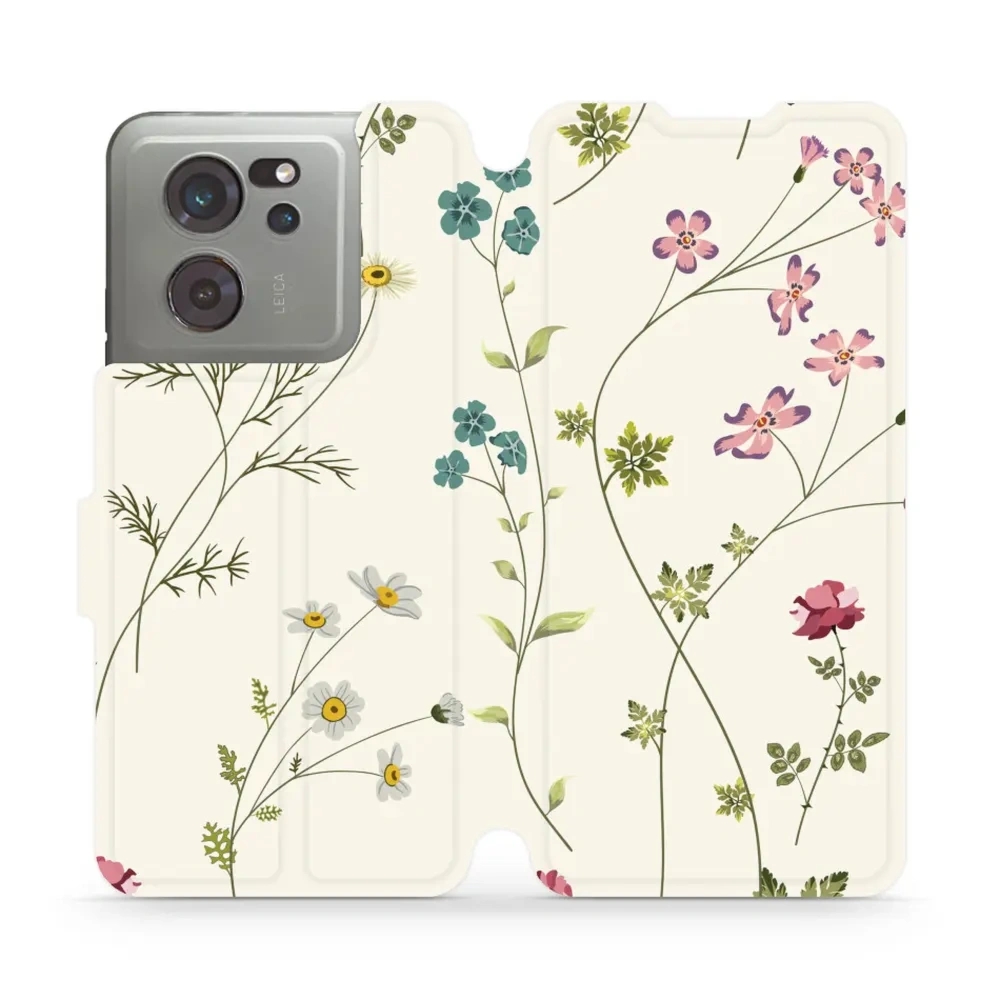 Etui z klapką do Xiaomi 13T Pro, Mobiwear Book, polne kwiaty