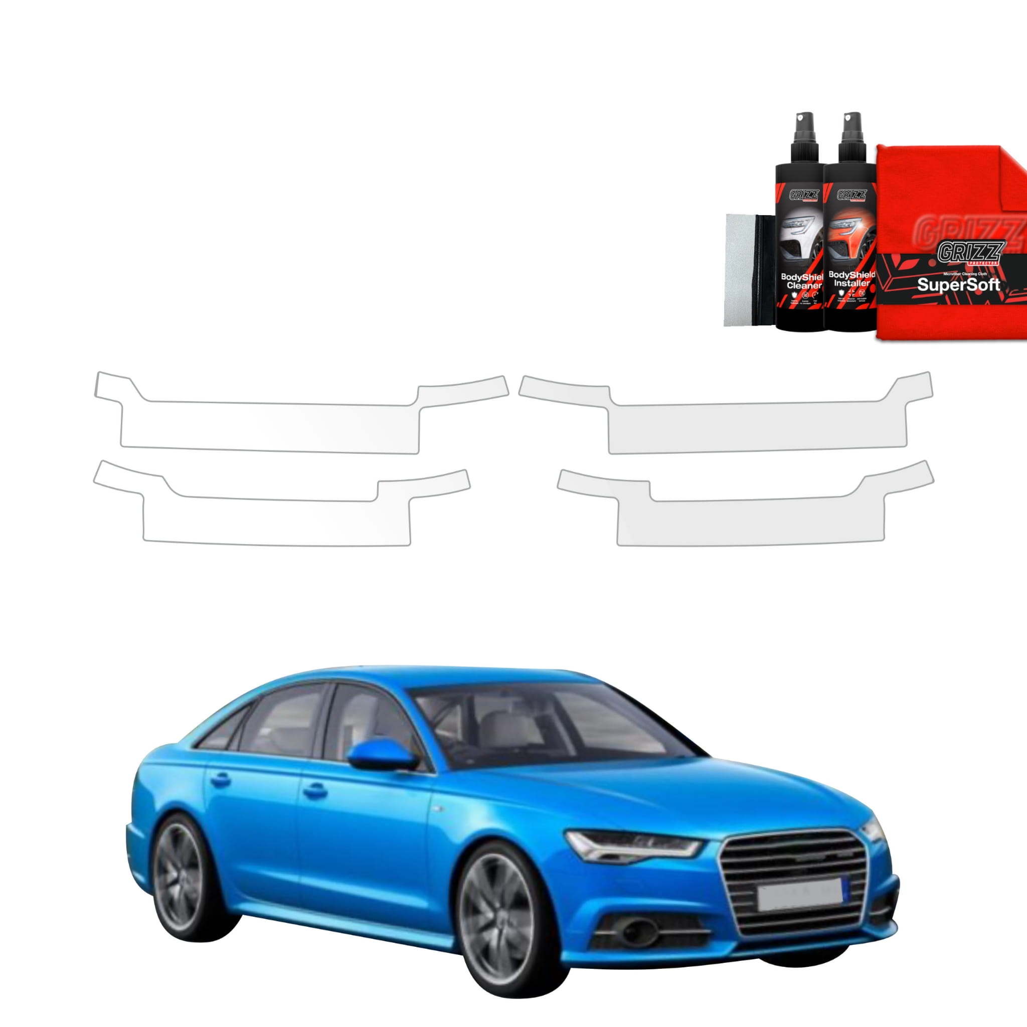 4w1 Folia ochronna na progi Grizz Protector do Audi A6 C7 Sedan Facelifting (2014-2018)