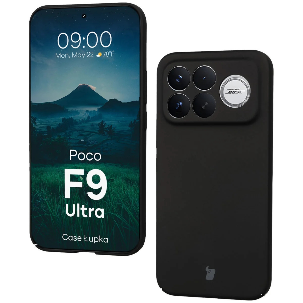 Etui Bizon Case Łupka do Xiaomi POCO F9 Ultra, czarne