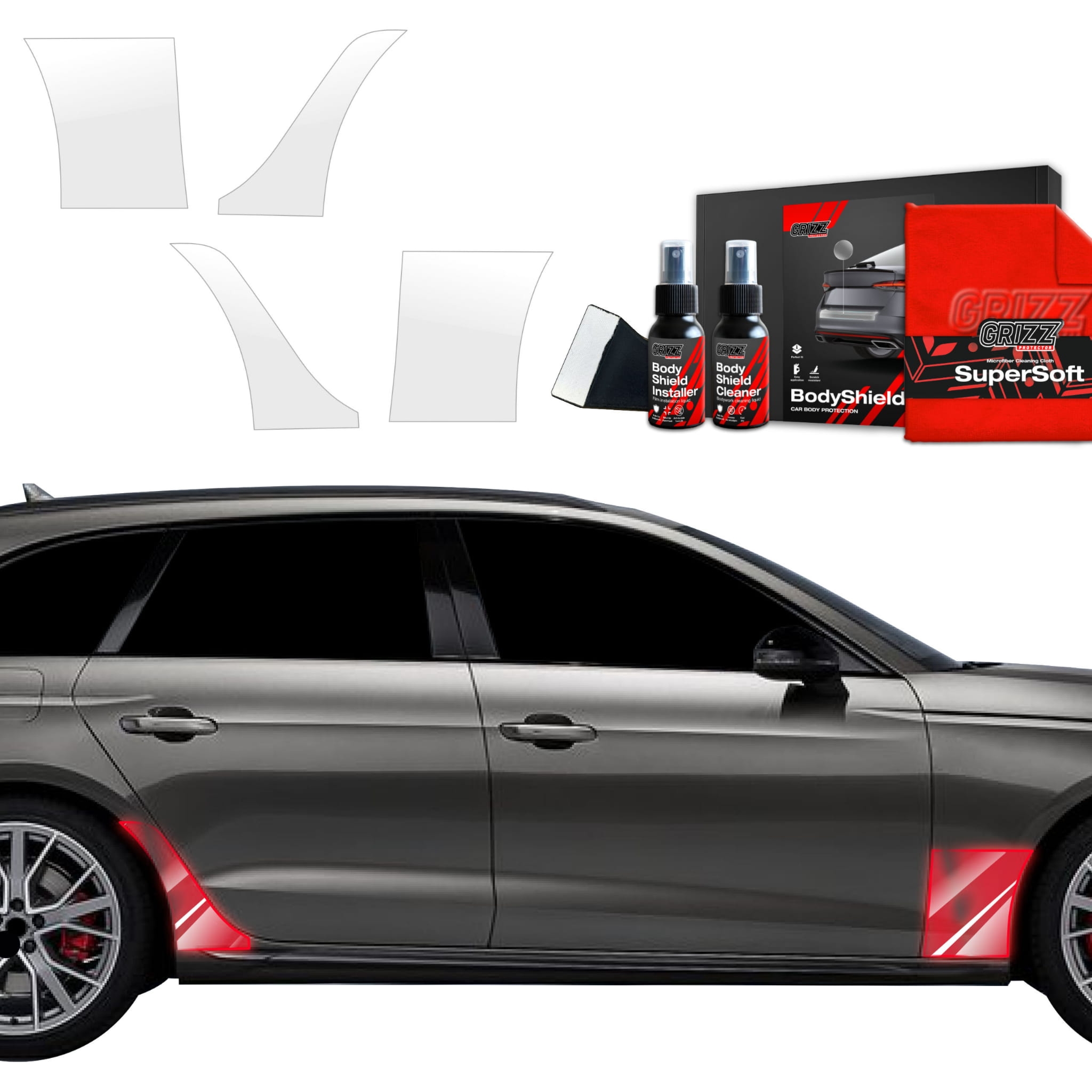 4w1 Folia ochronna na nadkola Grizz Protector do Audi A4 Avant (2019-2024)