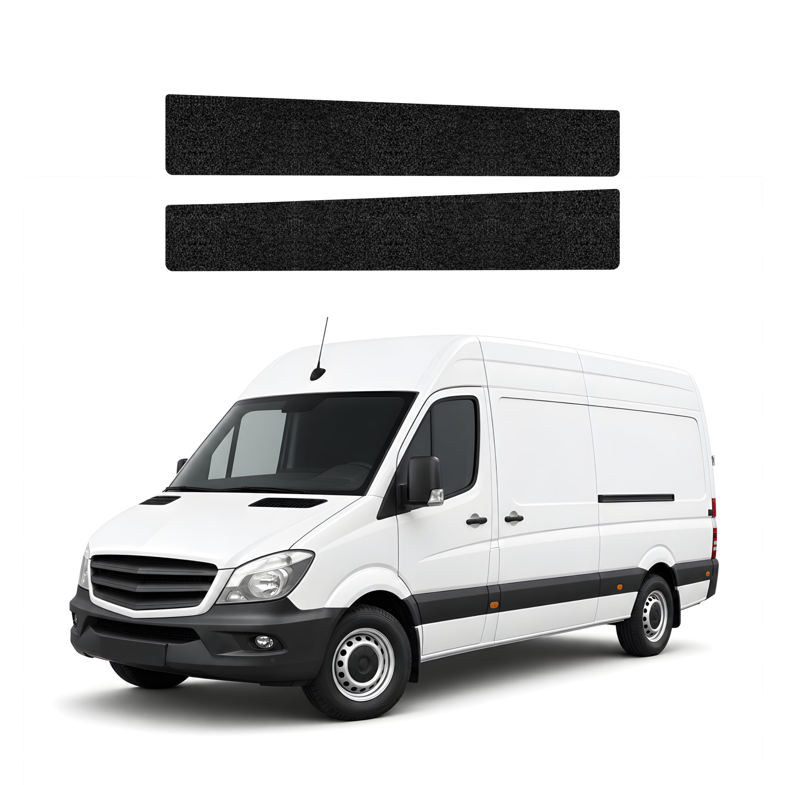 2w1 Czarna powłoka techniczna Grizz Protector na progi Mercedes Benz Sprinter W906 (2006-2018)