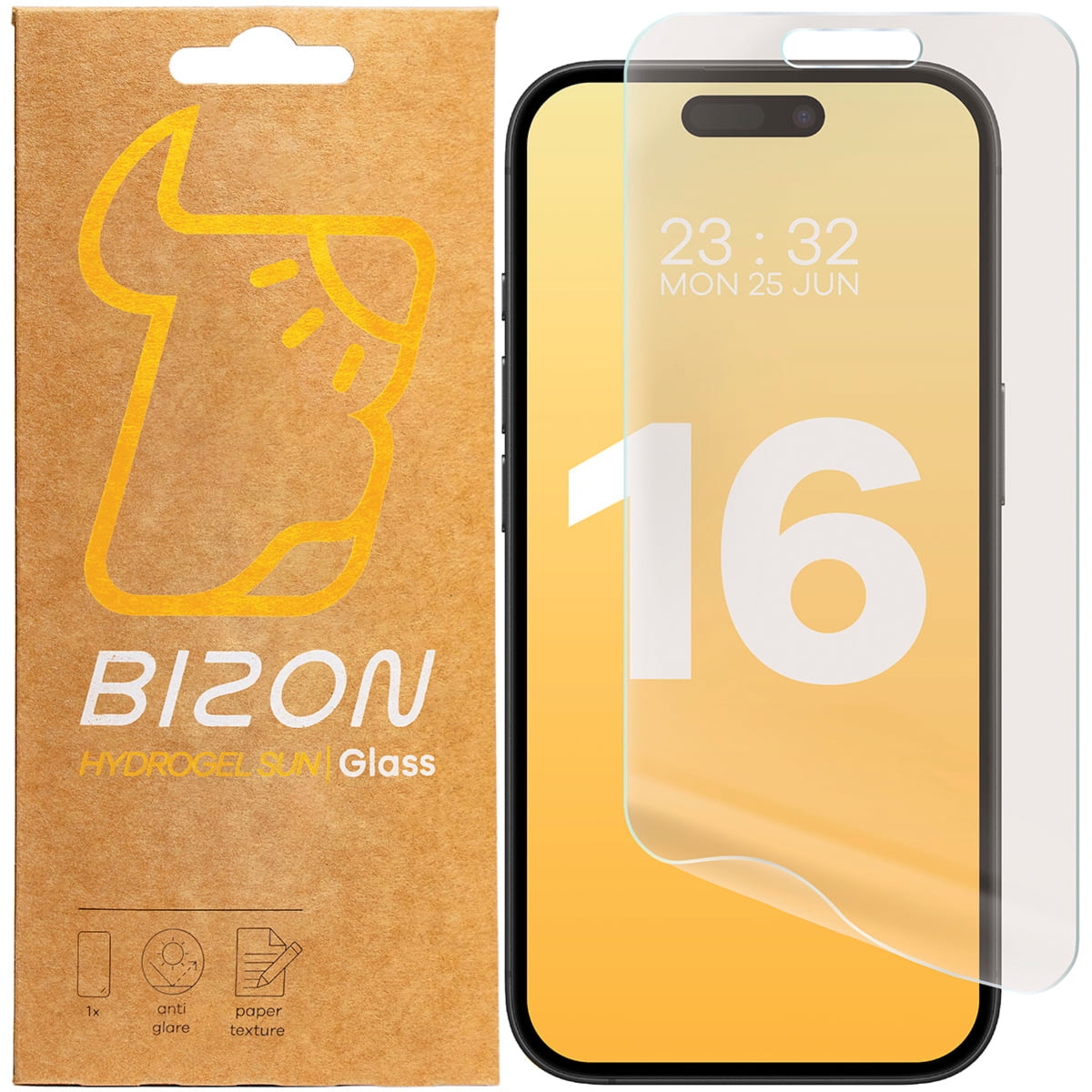 Folia matowa Bizon Film Sun Duo do iPhone 16, 2 sztuki
