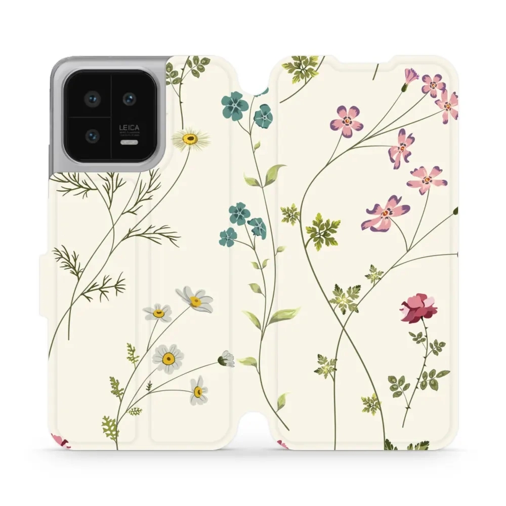 Etui z klapką do Xiaomi 13, Mobiwear Book, polne kwiaty