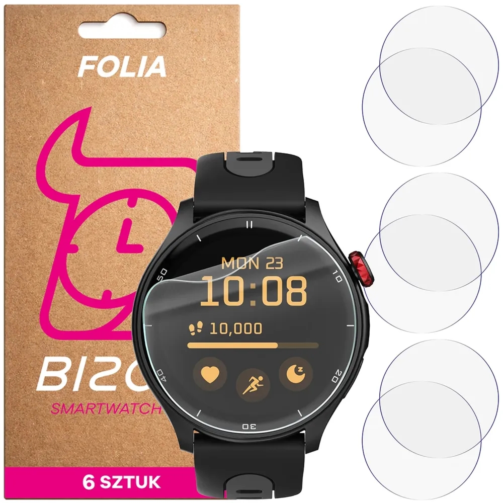 Folia ochronna na ekran zegarka Bizon Watch Film HydroFlex do myPhone Watch Adventure, 6 sztuk