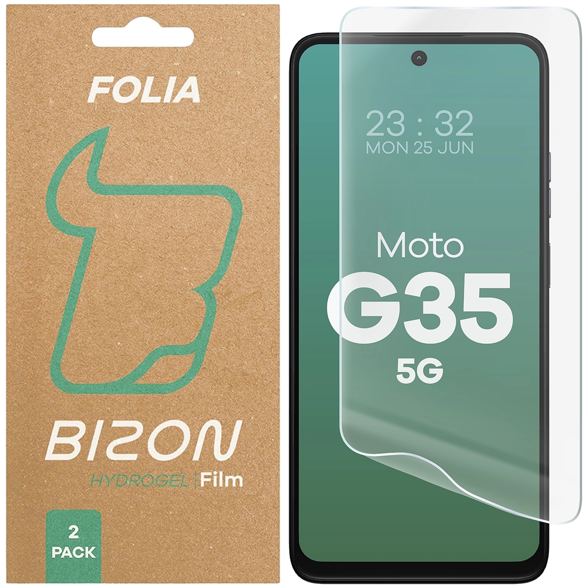 Image of Folia hydrożelowa na ekran Bizon Glass Hydrogel Front do Motorola Moto G35 5G, 2 sztuki
