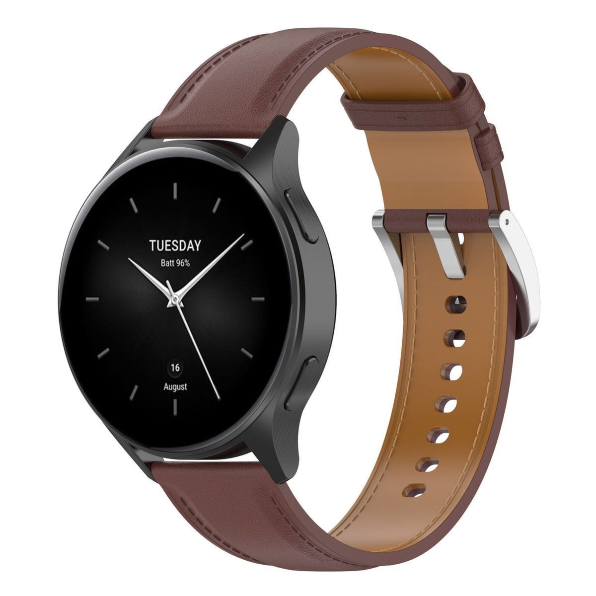 Pasek skórzany do smartwatcha, Bizon Strap Watch Casual, QuickRelease 22 mm, ciemnobrązowy