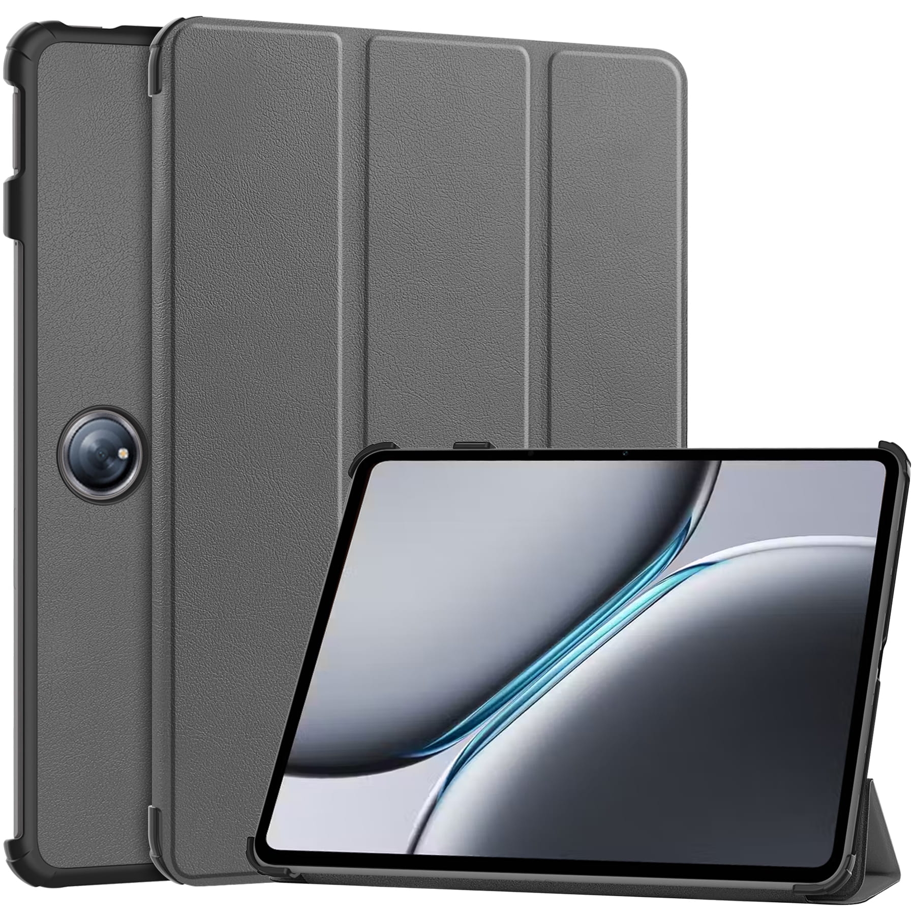 Image of Etui z klapką Bizon Case Tab Croc do OnePlus Pad 2 / Pad Pro, szare