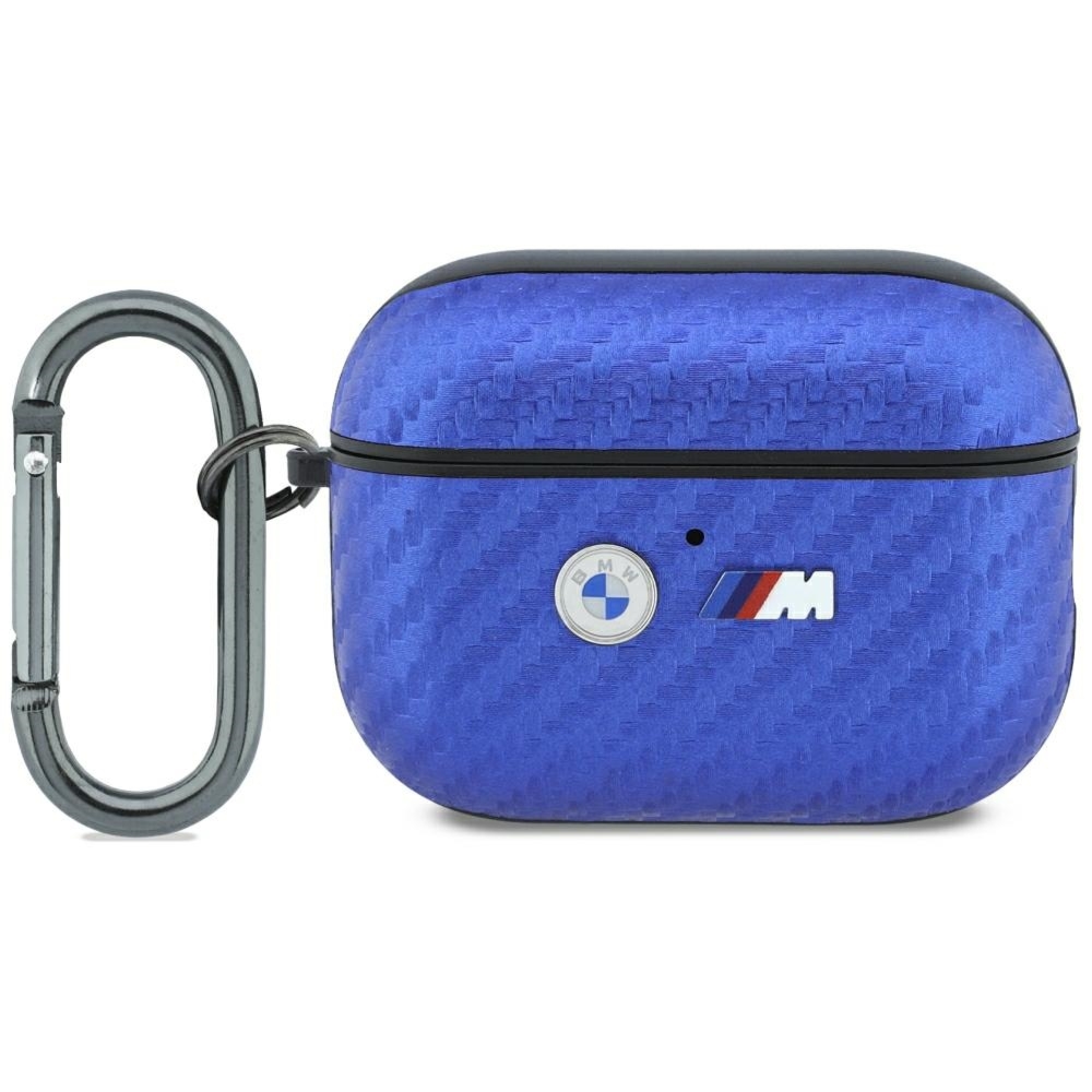 Etui BMW M Carbon Metal Logo do AirPods Pro 3, niebieskie karbonowe