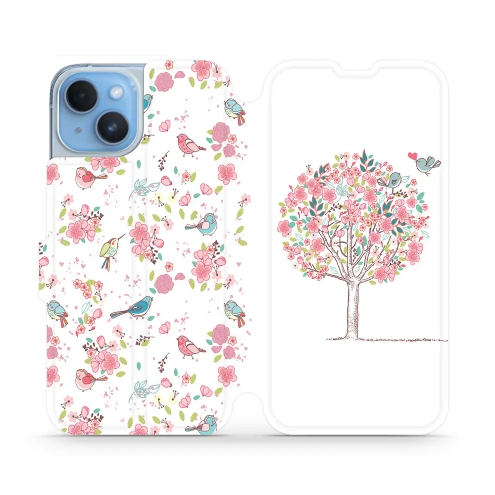 Etui z klapką do iPhone 14, Mobiwear Book, różowy gaj