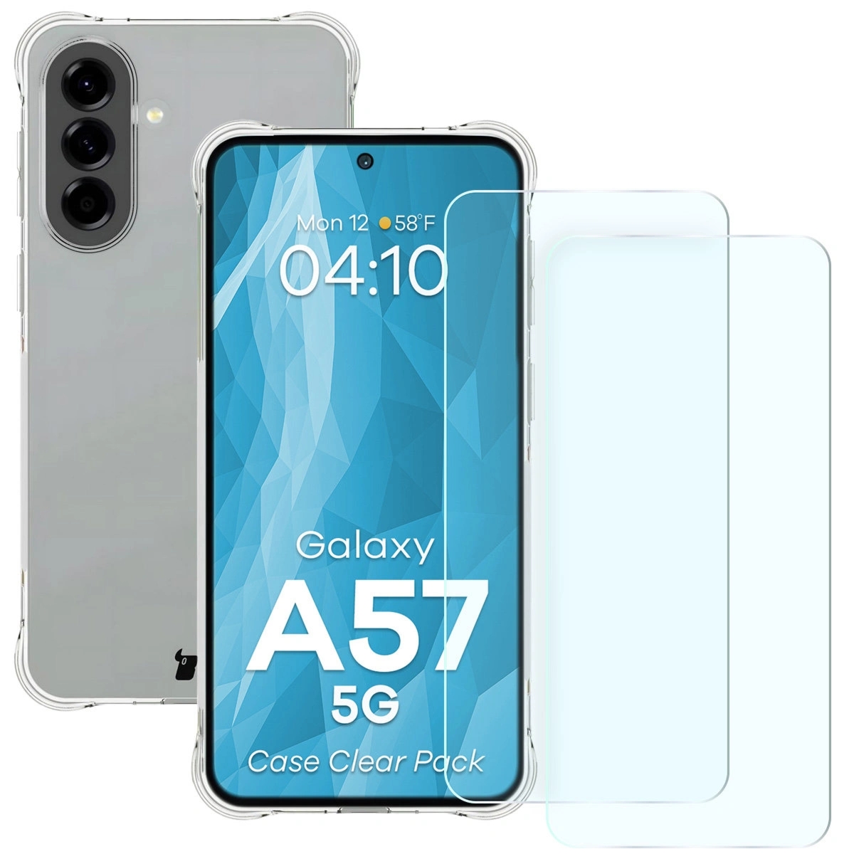 Elastyczne etui + 2x szkło hartowane Bizon Case Clear Pack do Galaxy A57 5G