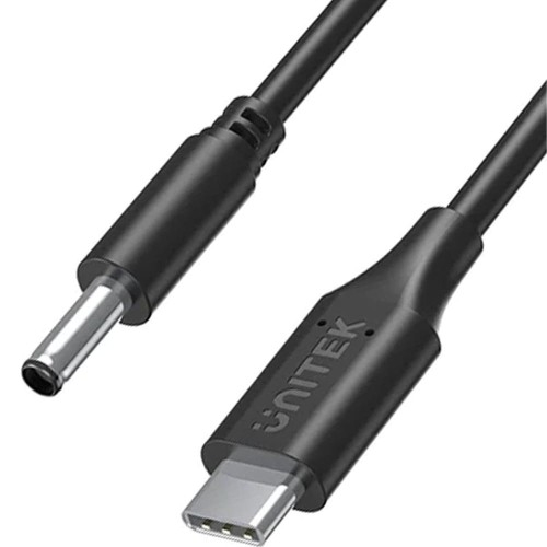 Image of Kabel zasilający do laptopa Dell Unitek USB-C do DC (4,5 x 3 mm), PD 65W, 1,8m, czarny