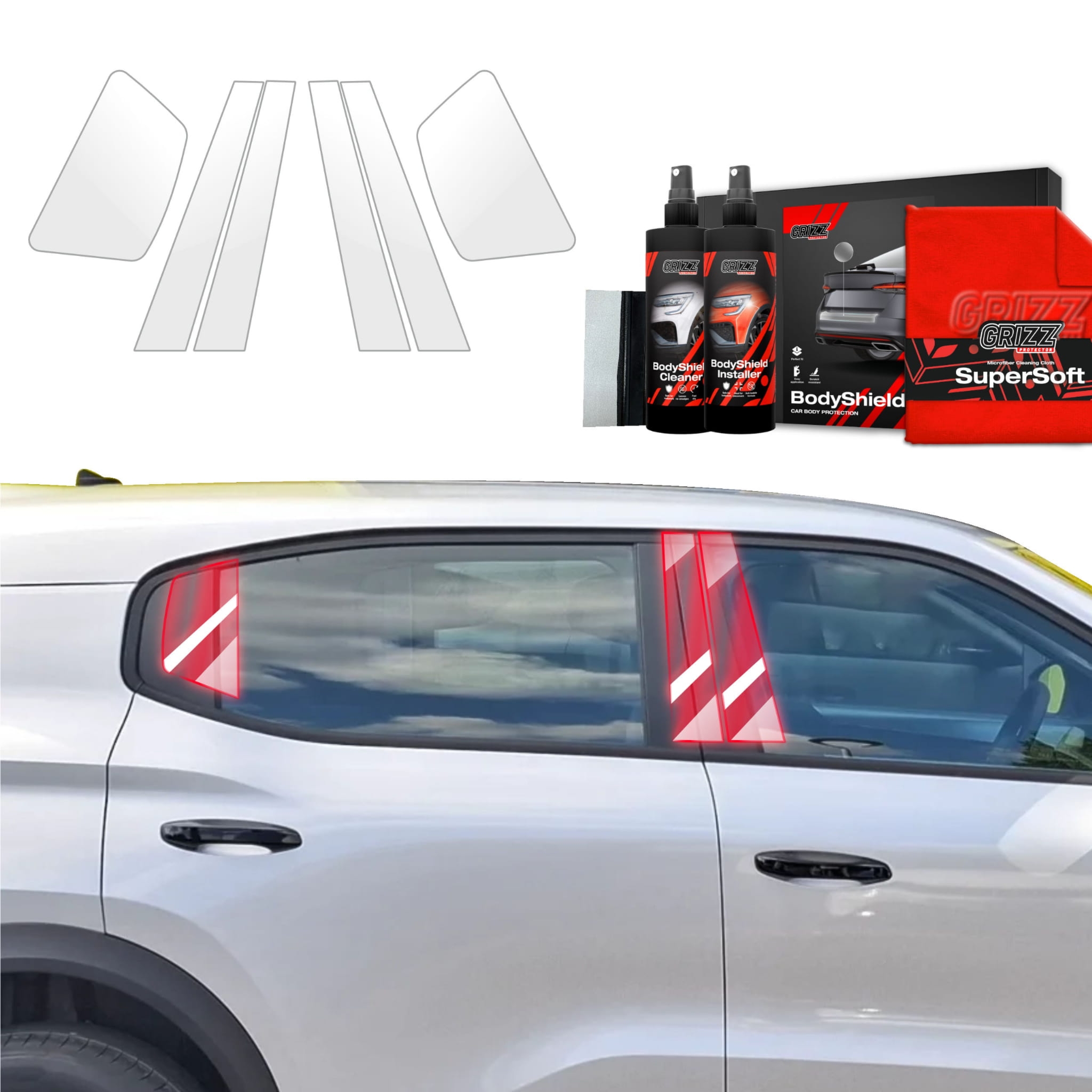 6w1 Folia ochronna Grizz Protector na słupki do Opel Frontera (2024-2026)