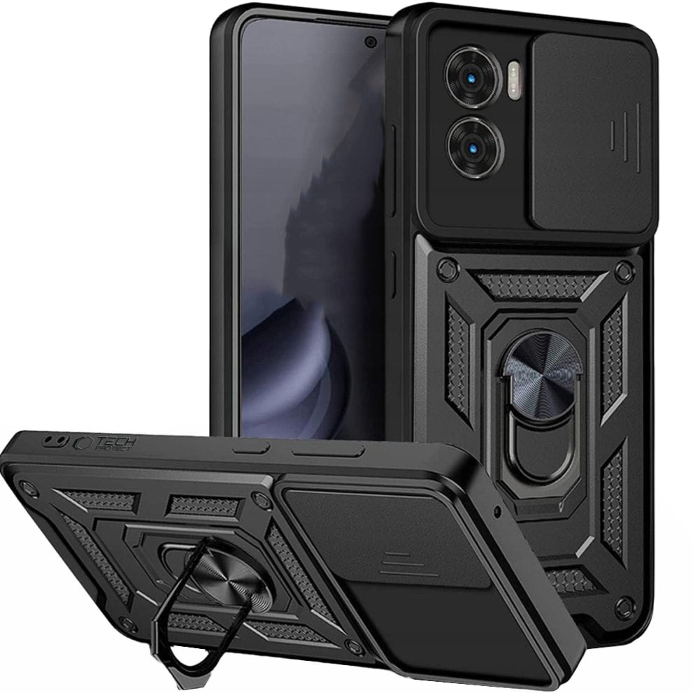 Etui z uchwytem na palec do Xiaomi Poco X7 Pro Tech-Protect Camshield Pro, czarne