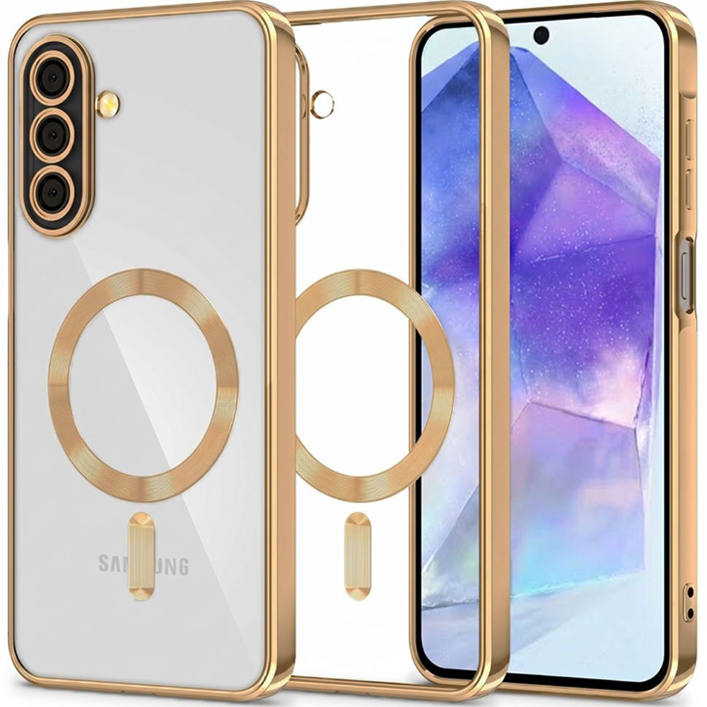 Etui z osłoną aparatu Tech-Protect MagFlex do Galaxy A27 5G do MagSafe, przezroczysto-złote