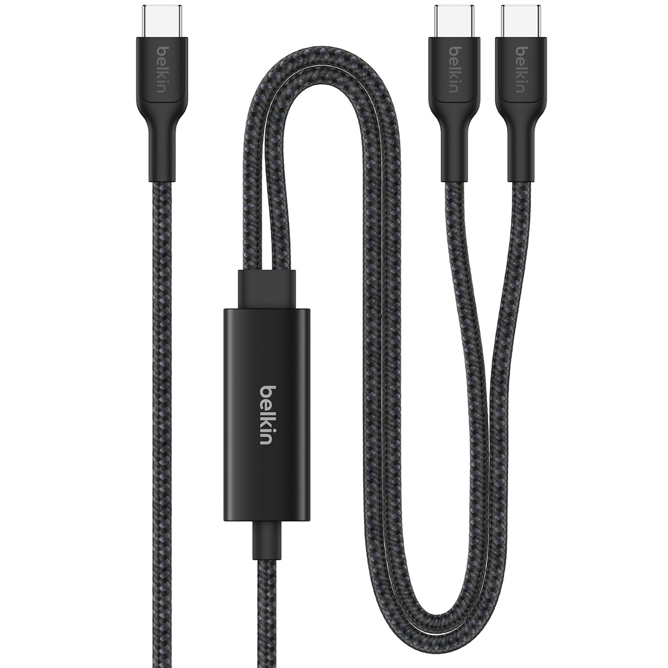 Kabel Belkin Boost Pro Braided USB-C do 2x USB-C 140W 1,5m, czarny