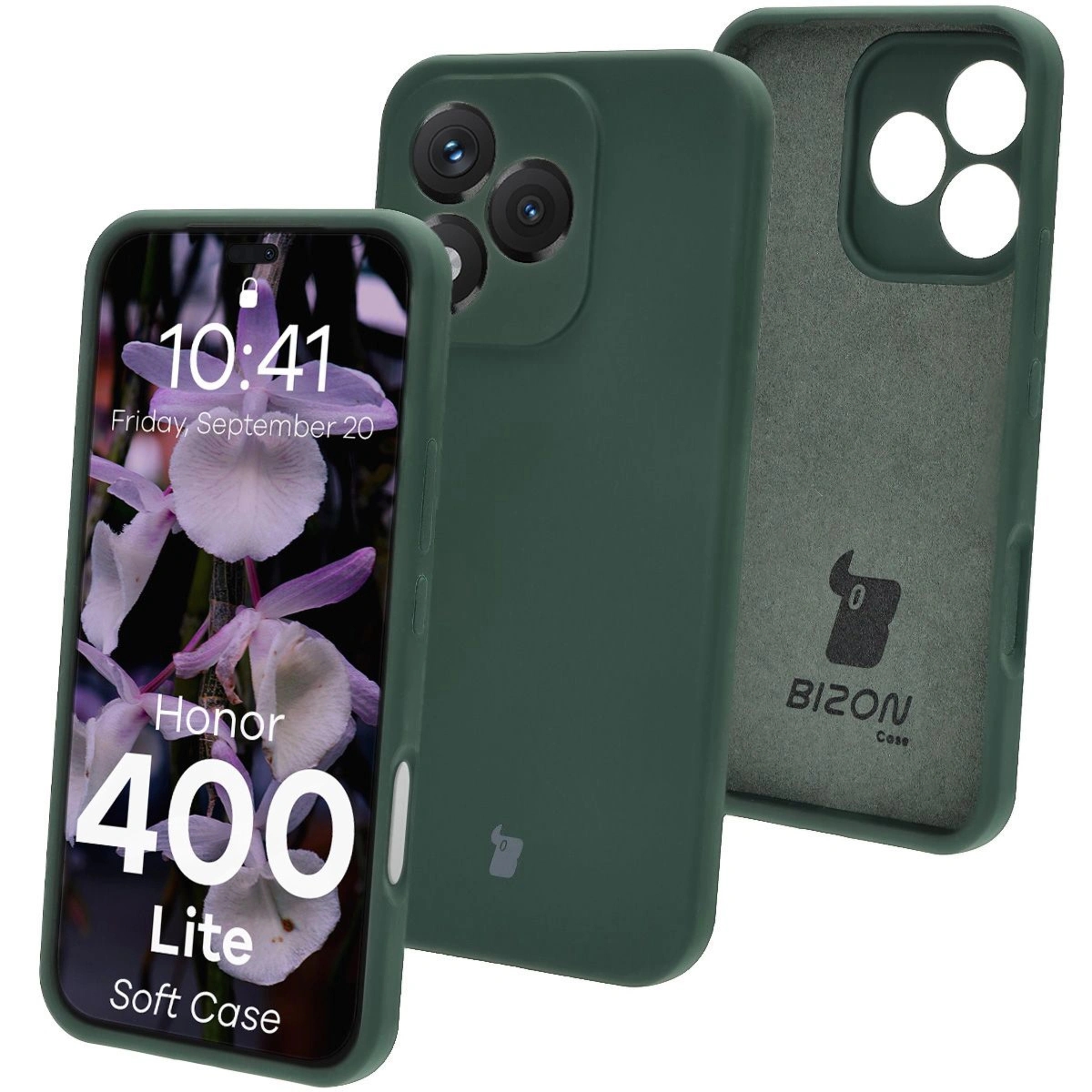 Silikonowe etui Bizon Soft Case do Honor 400 Lite, ciemnozielone