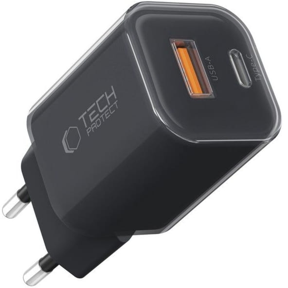 Ładowarka sieciowa USB-C PD, USB-A QC 3.0, 33W, Tech-Protect NCM33W, czarna