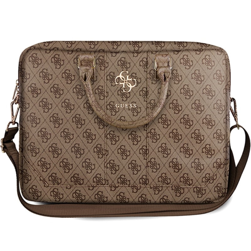 Torba do laptopa do 16” Guess 4G Big Logo, brązowa