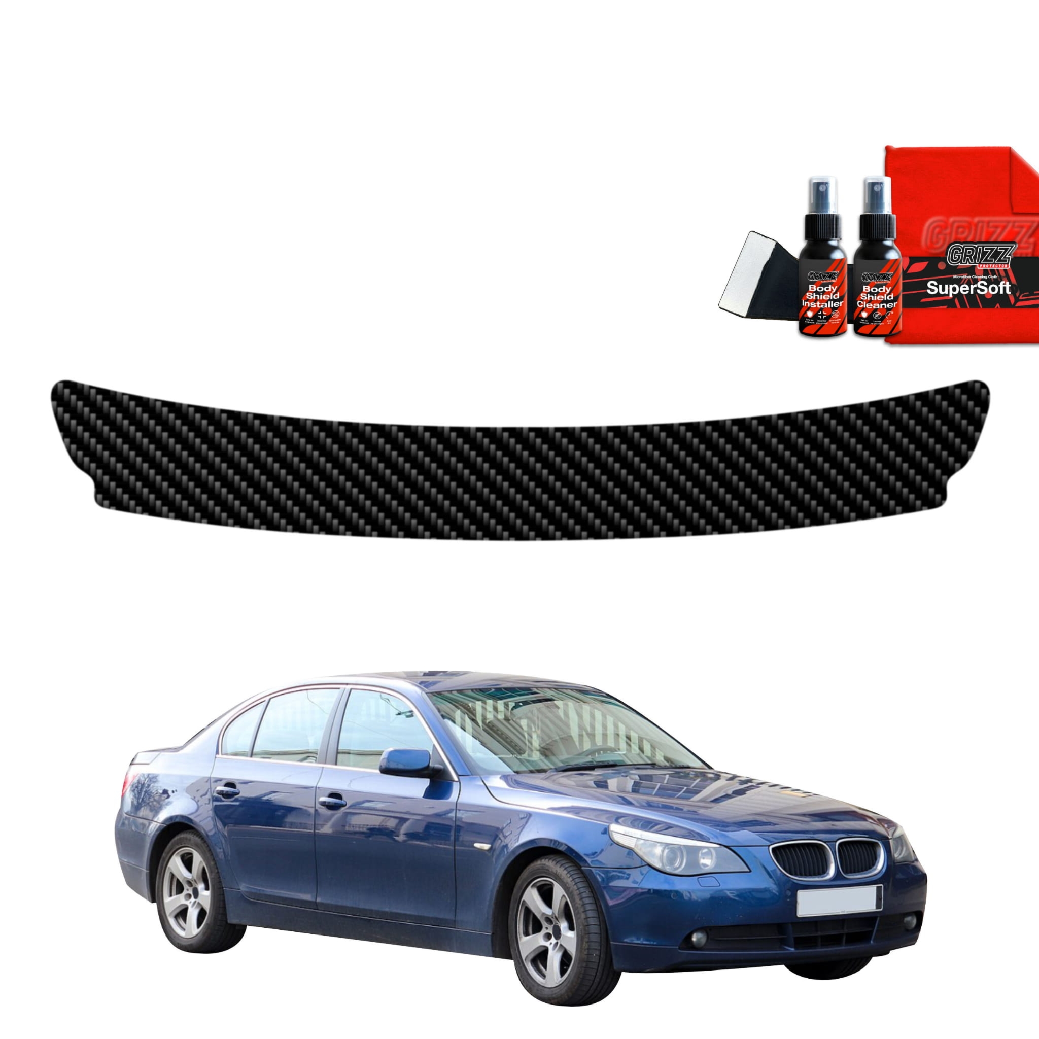 Folia karbonowa Grizz Protector na próg bagażnika do BMW 5 E60 Sedan PreLCI (2003-2007)