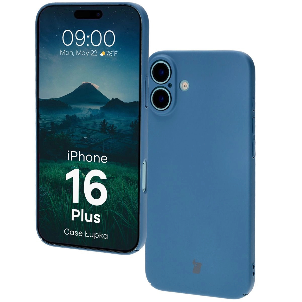 Etui Bizon Case Łupka do iPhone 16 Plus, niebieskie