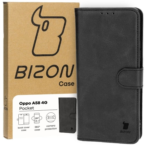 Image of Etui Bizon Case Pocket do Oppo A58 4G, czarne
