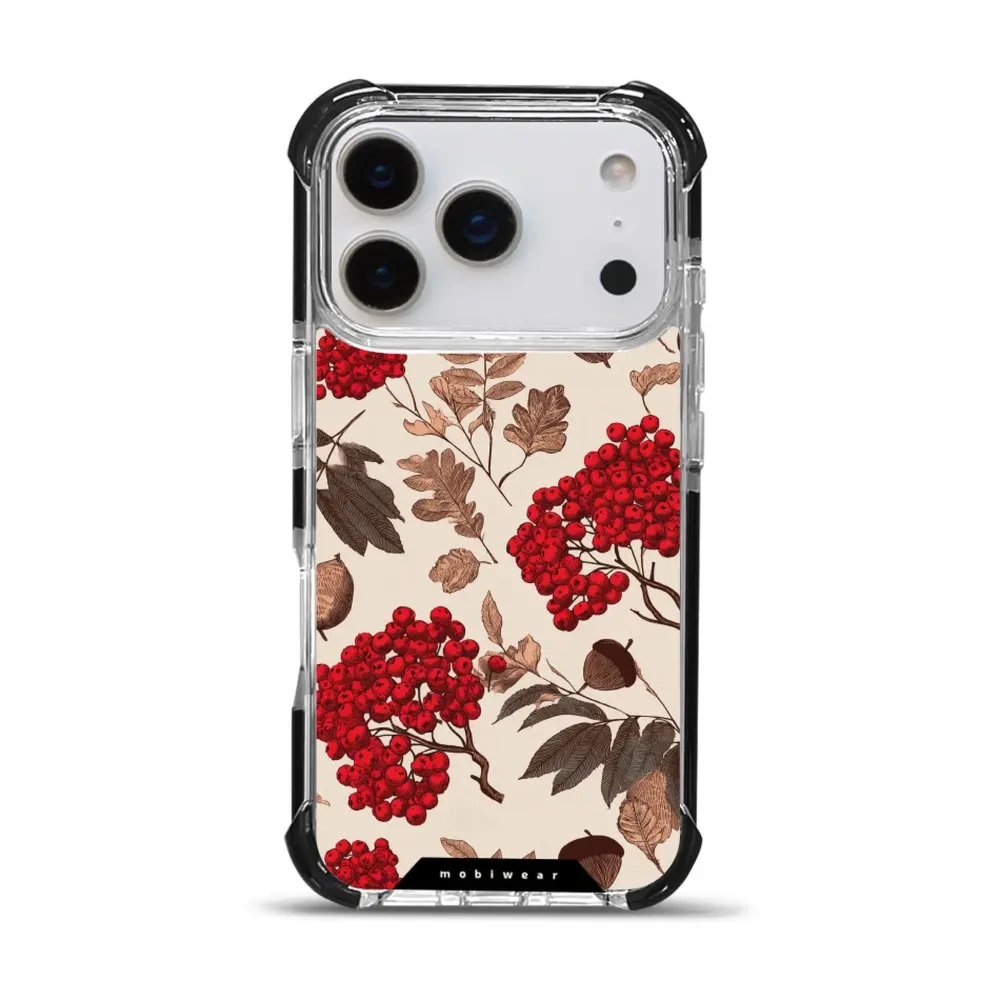 Etui ochronne do iPhone 17 Pro do MagSafe, Mobiwear Elite Bumper, jarzębina na ecru