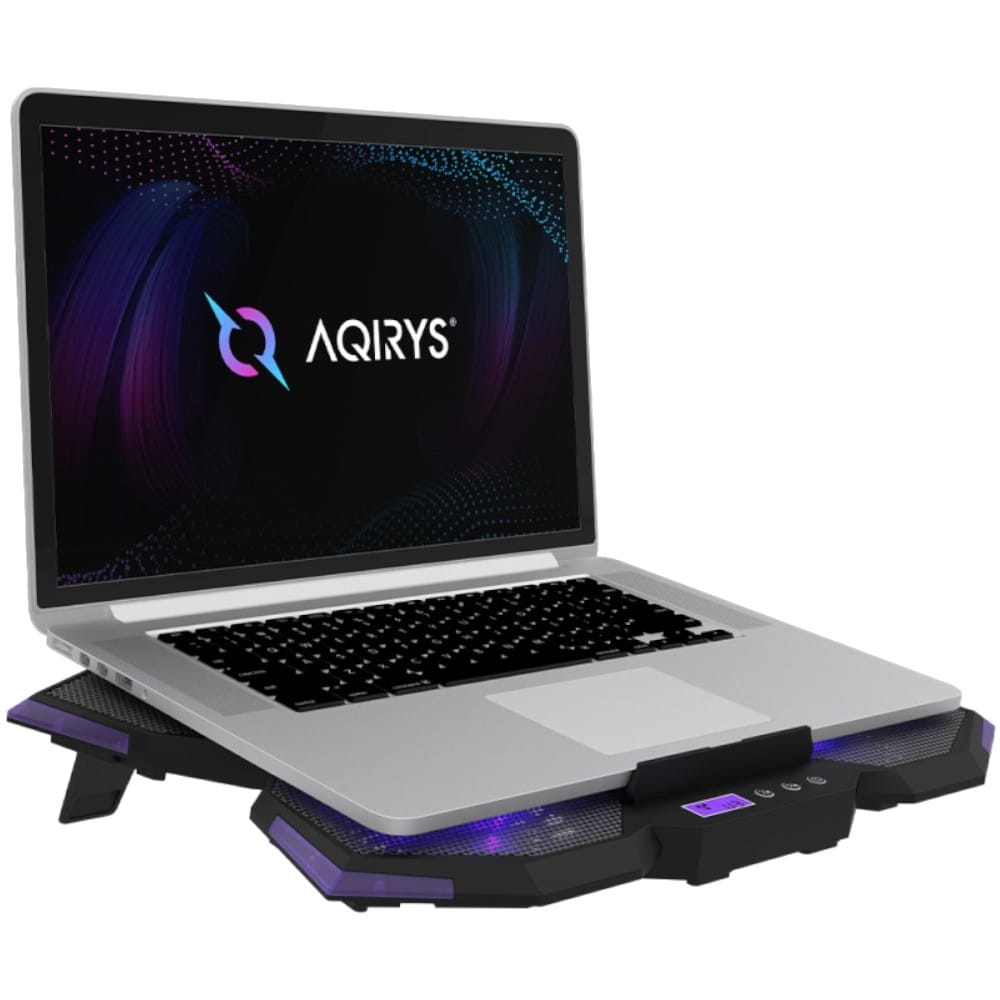 Image of Podstawka chłodząca pod laptopa do 17", AQIRYS Spider z podświetleniem LED, czarna