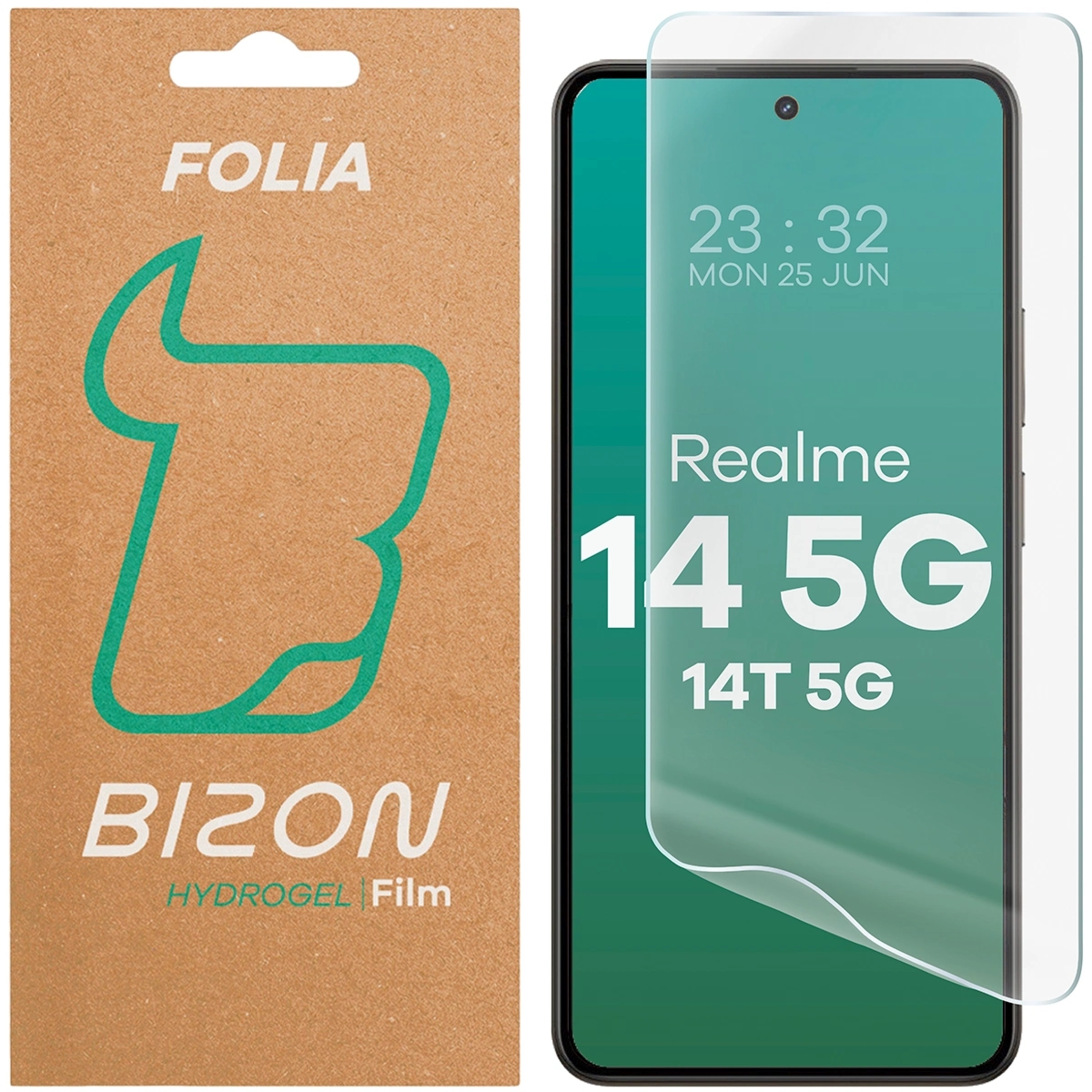 Folia hydrożelowa na ekran Bizon Film Hydrogel Front do Realme 14 5G / 14T 5G, 1 sztuka