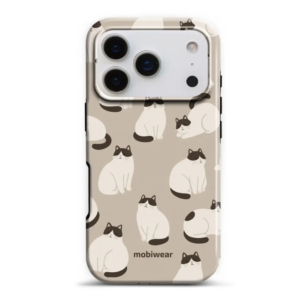 Etui ochronne do iPhone 17 Pro, Mobiwear Elite Pro, kawa miau