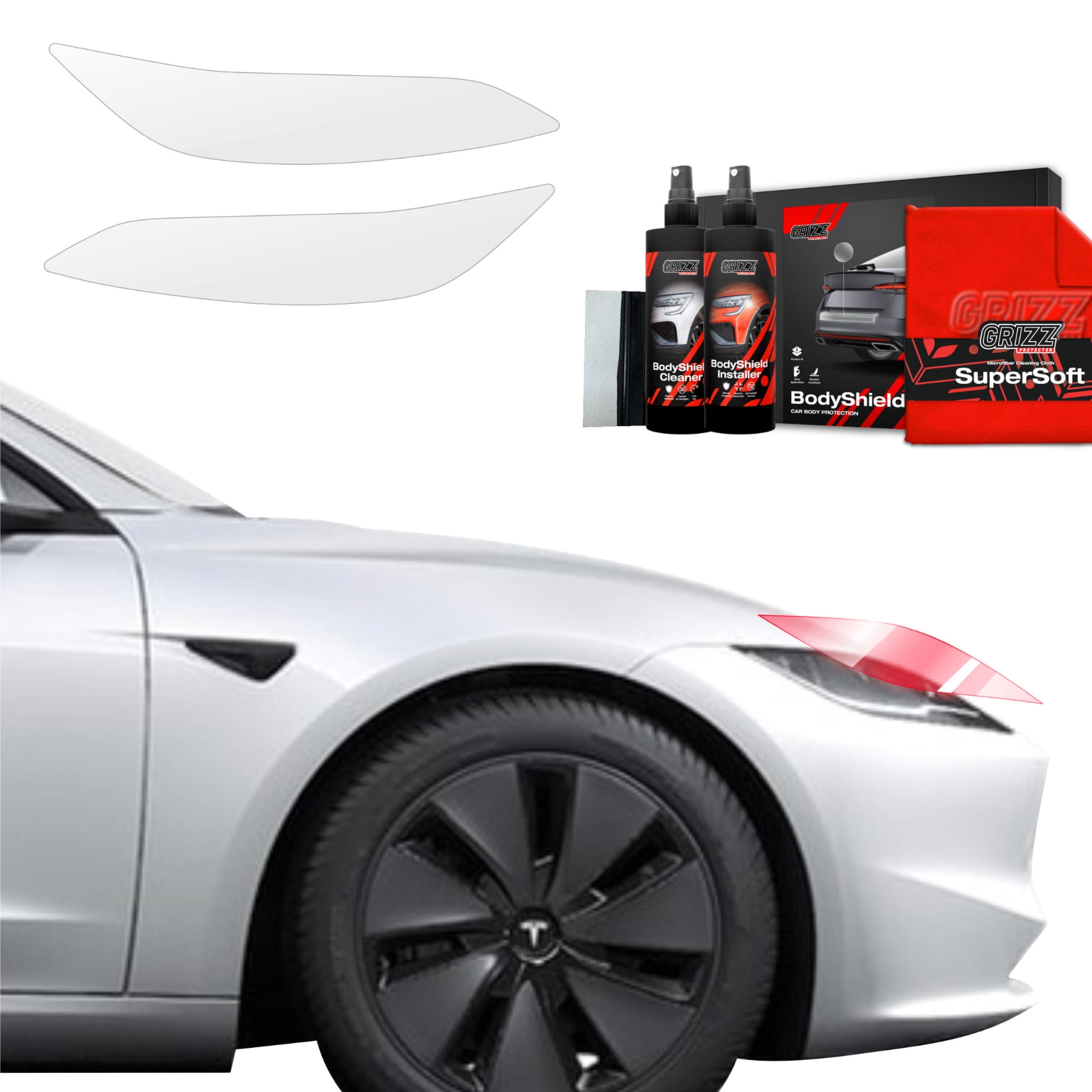2w1 Folia ochronna na lampy Grizz Protector do Tesla Model 3 (2021-2025)