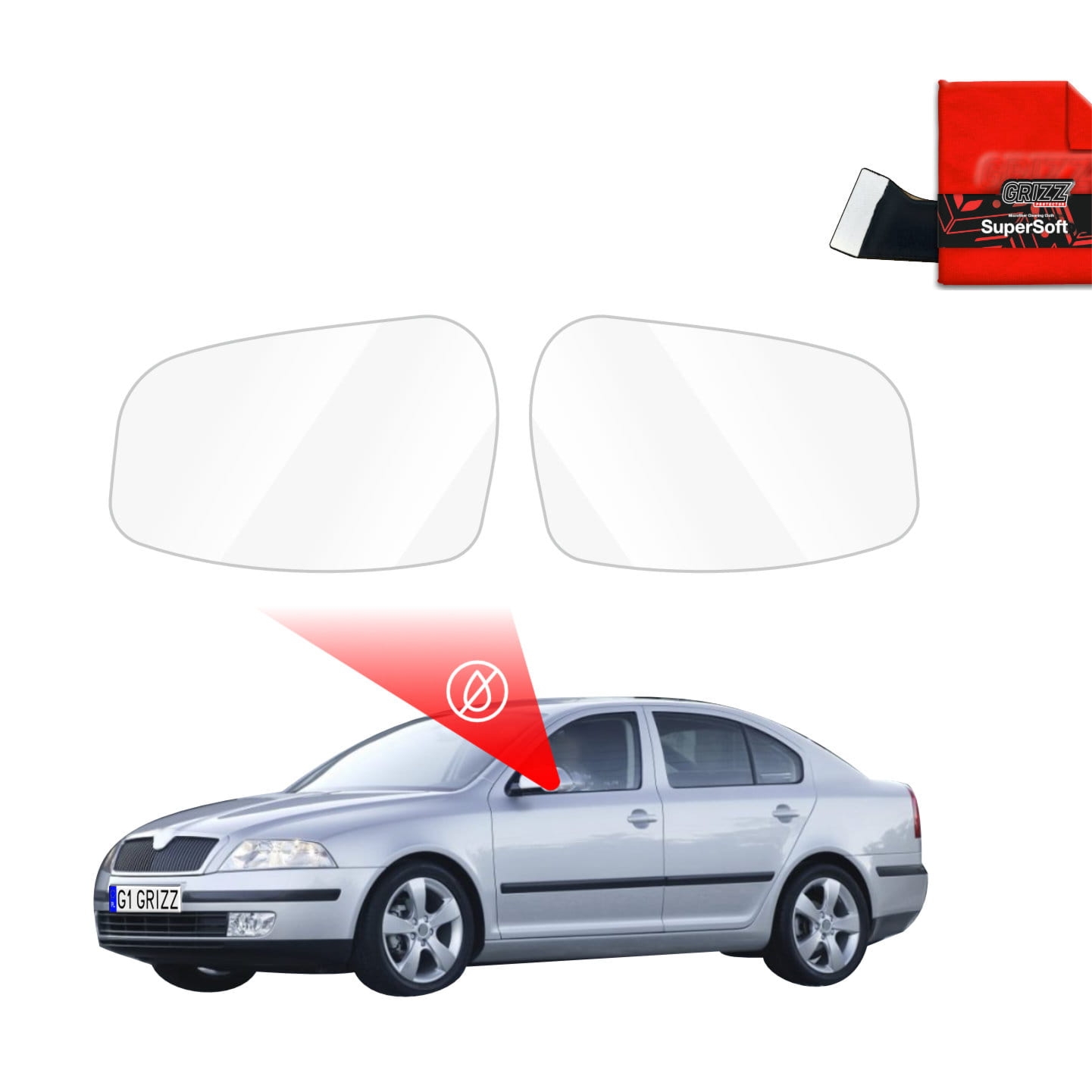 Folia przeciwdeszczowa Grizz Protector na lusterka do Skoda Octavia 2 Hatchback (2004-2008)