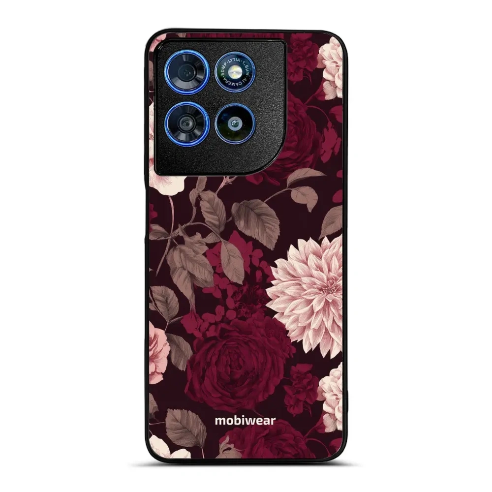 Etui ochronne do Motorola Moto G67 Power, Mobiwear Glossy Case, wino i dalie
