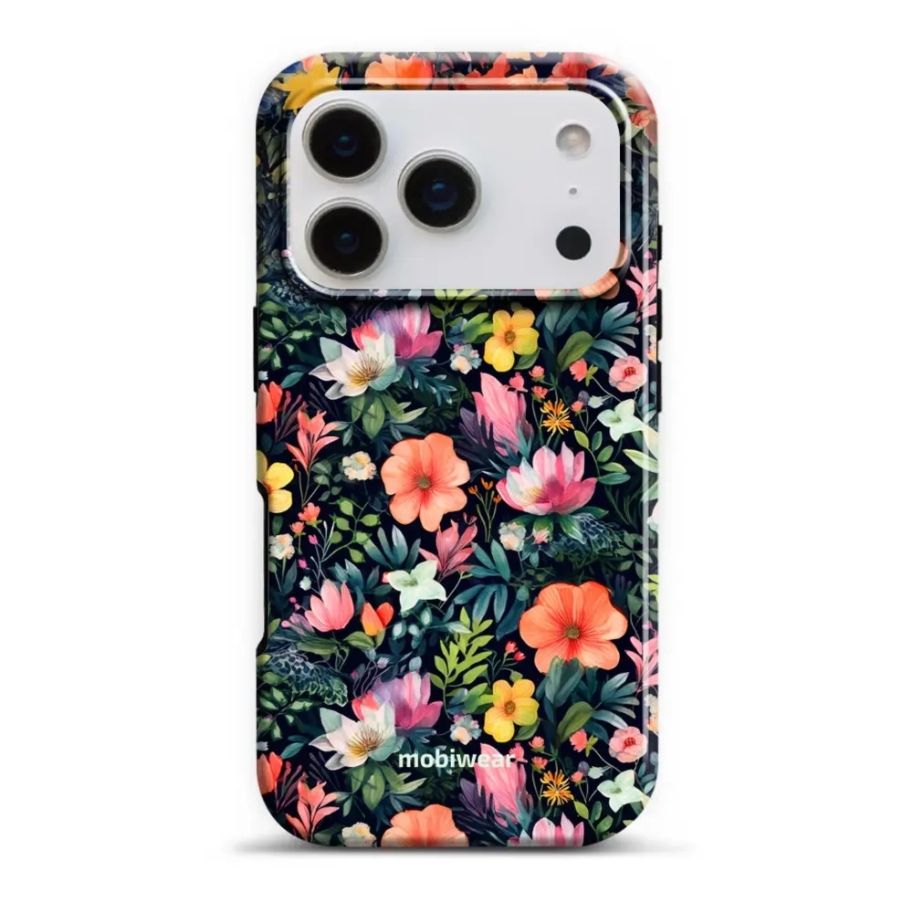 Etui ochronne do iPhone 18 Pro, Mobiwear Elite Pro, kolorowo-kwieciste