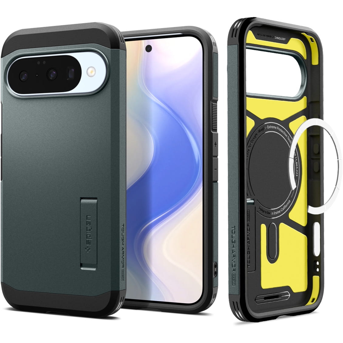 Etui Spigen Tough Armor Mag do MagSafe do Google Pixel 10 Pro / Pixel 10, zielone
