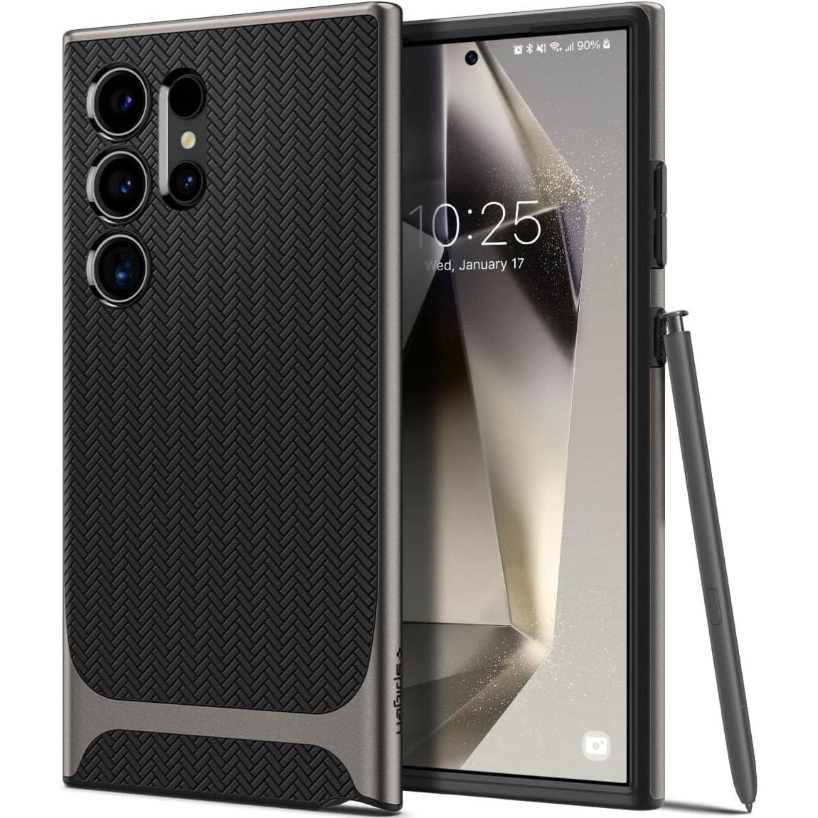 Etui Spigen Neo Hybrid do Galaxy S24 Ultra, stalowo-czarne