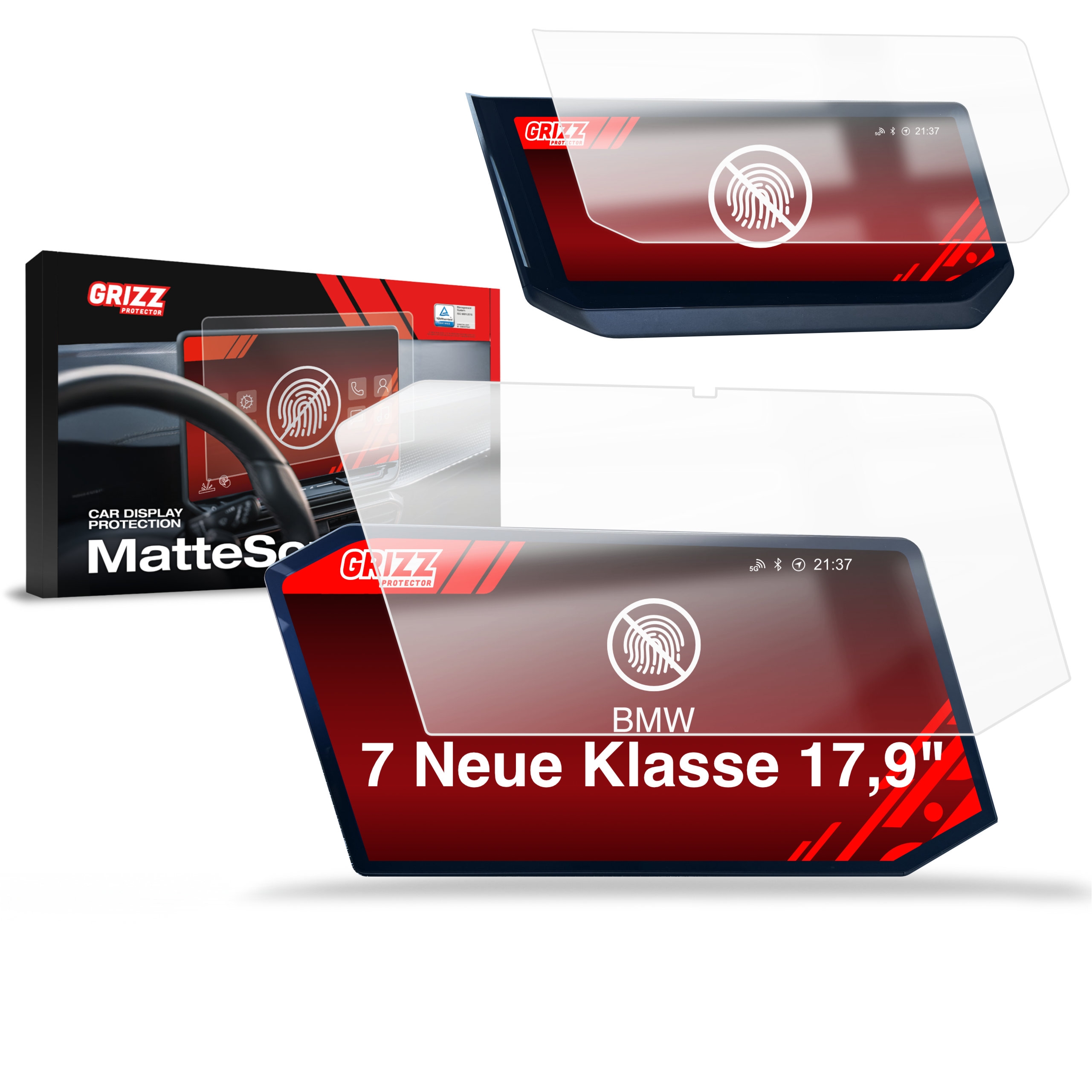 2w1 Folia antyodciskowa Grizz Protector na ekran BMW Seria 7 Neue Klasse 17,9″ (2026), matowa