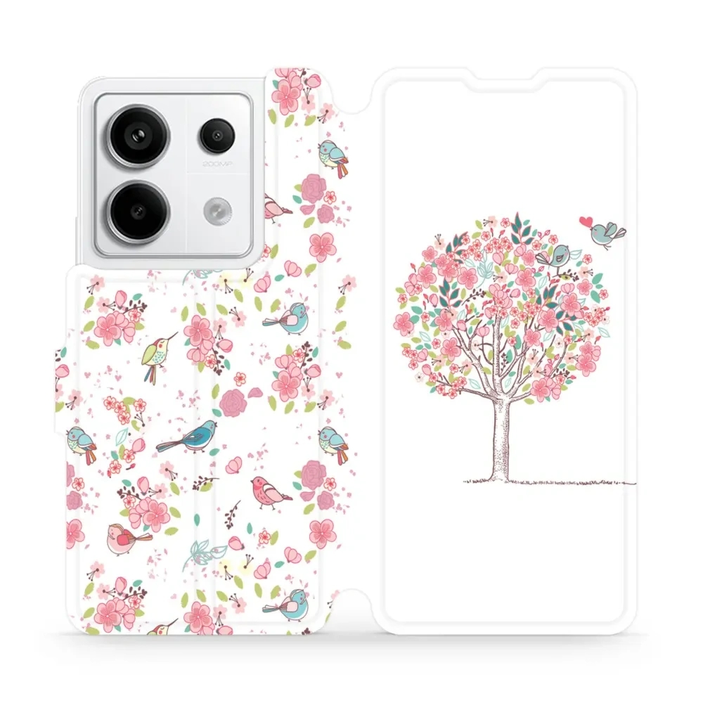 Etui z klapką do Xiaomi Redmi Note 13 Pro 5G, Mobiwear Book, różowy gaj