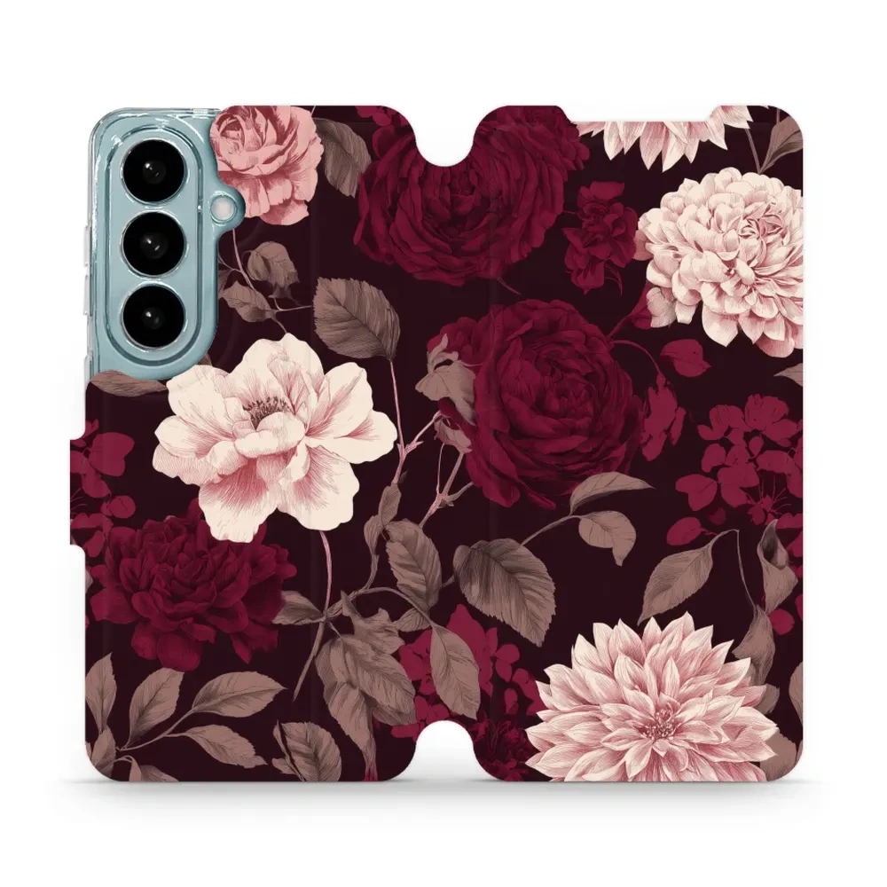 Etui z klapką do Galaxy S26, Mobiwear Book, wino i dalie