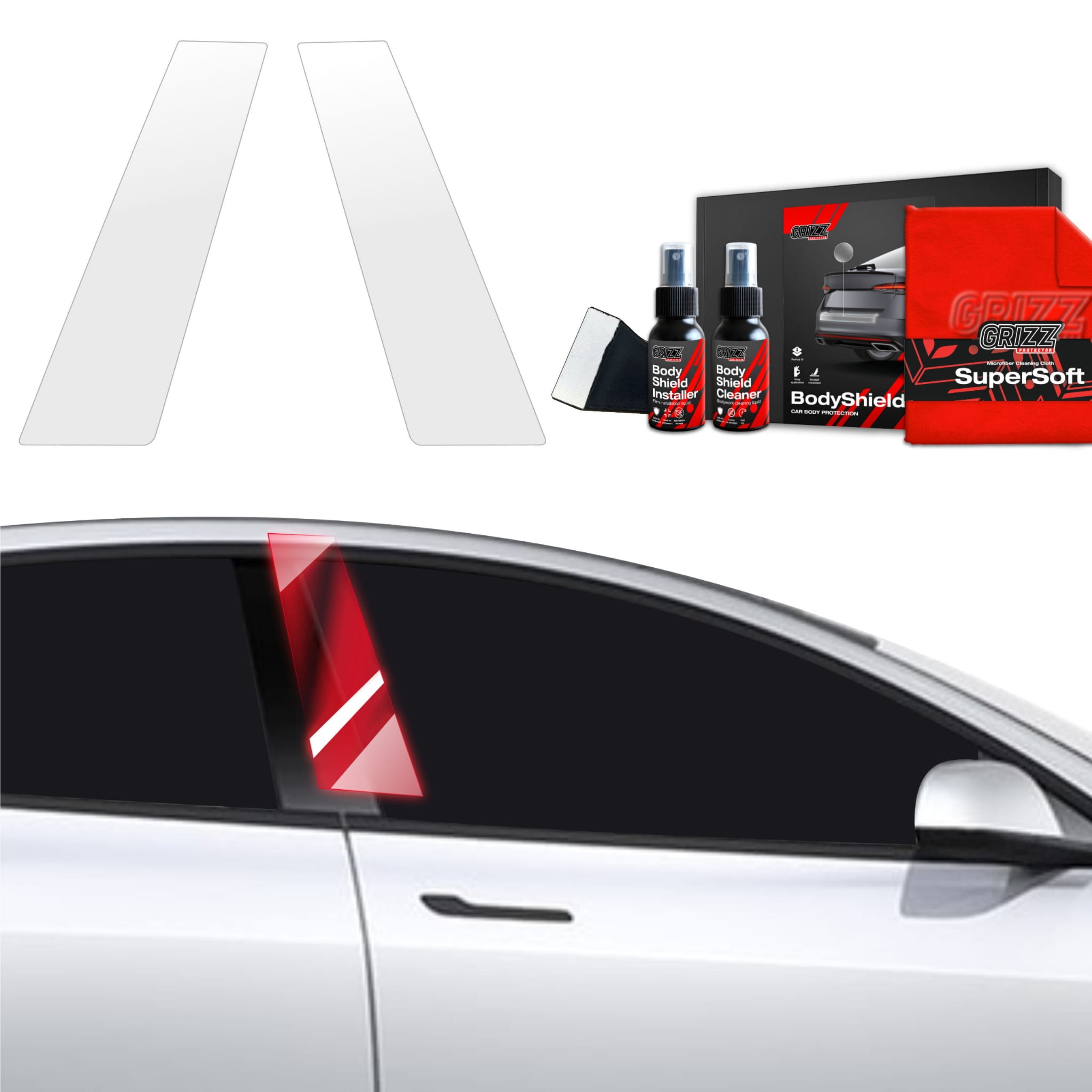 2w1 Folia ochronna na słupki Grizz Protector do Tesla Model 3 (2021-2025)