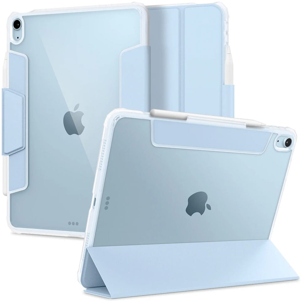 OUTLET: Etui do iPad Air 11″ / 10.9″ 2020-2026, Spigen Ultra Hybrid Pro, przezroczyste / niebieskie
