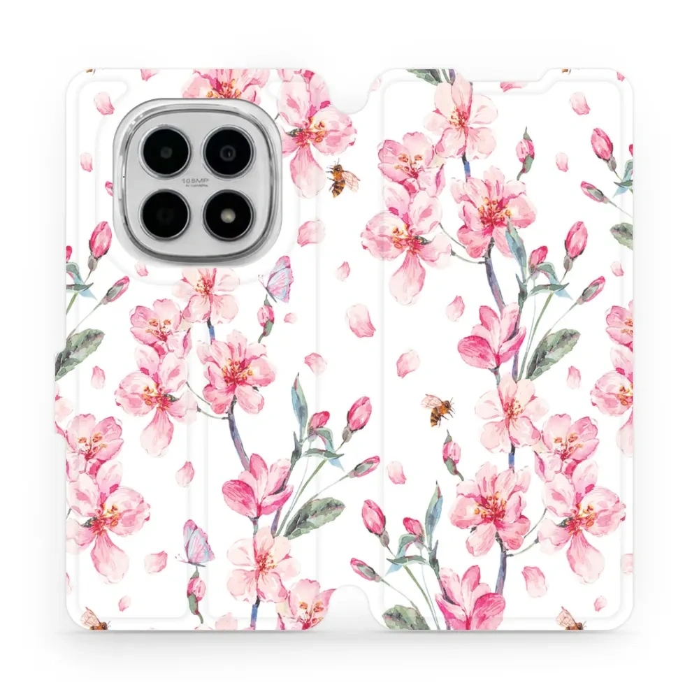 Etui z klapką do Xiaomi POCO M8 5G, Mobiwear Book, różowa wiosna