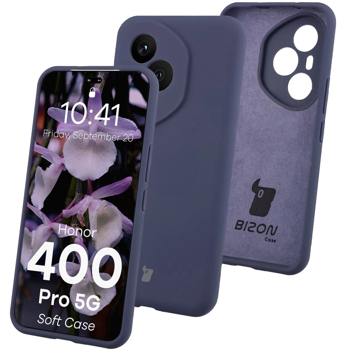 Silikonowe etui Bizon Soft Case do Honor 400 Pro, ciemnoniebieskie