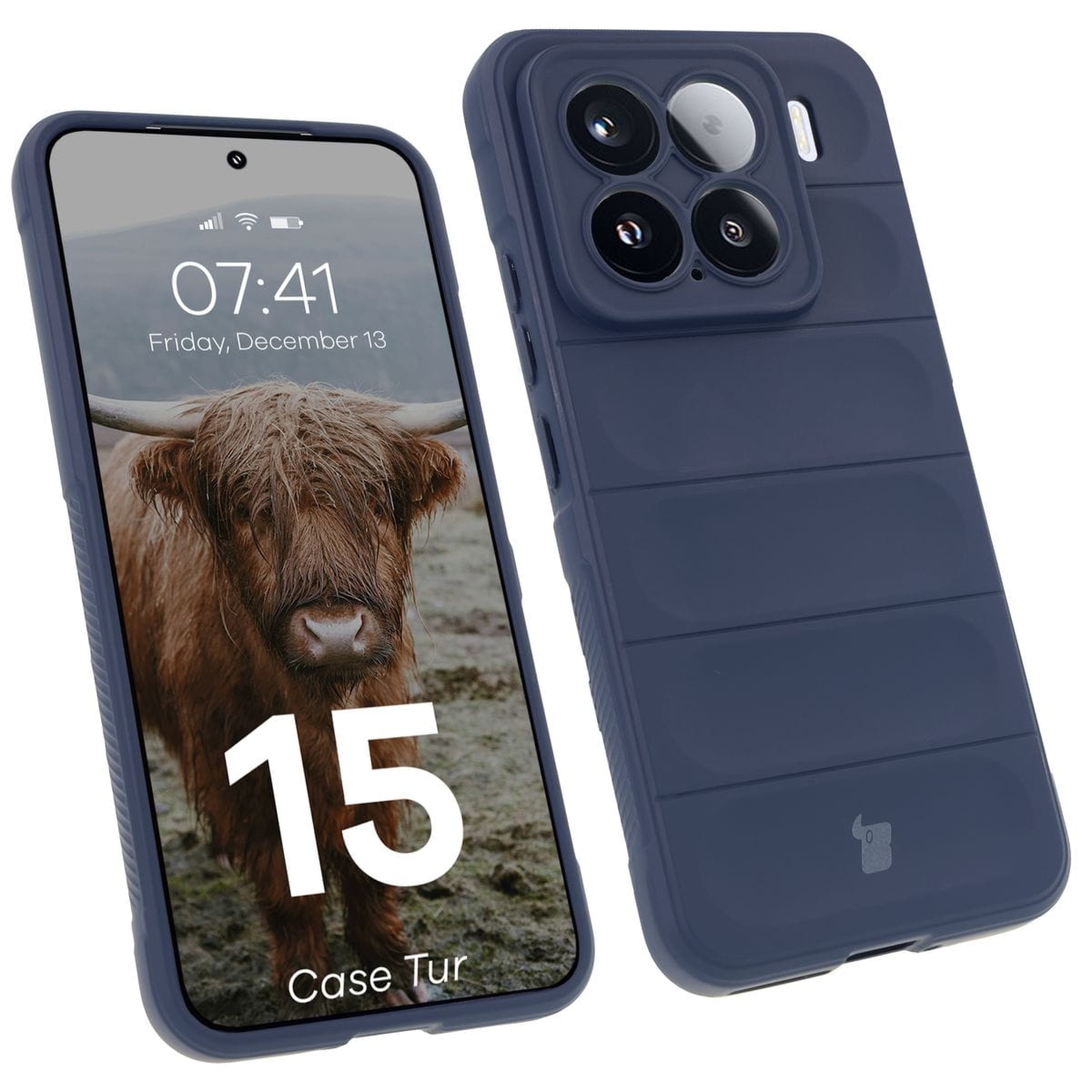 Pancerne etui Bizon Case Tur do Xiaomi 15, granatowe