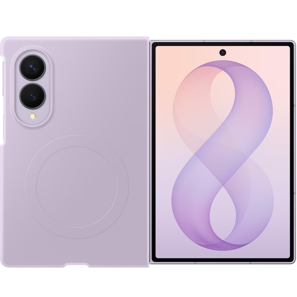 Etui + 2x folia antyrefleksyjna Samsung Silicone Magnet Case do Galaxy Z Fold8, do MagSafe, fioletowe