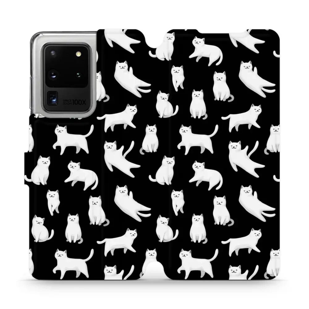 Etui z klapką do Galaxy S20 Ultra, Mobiwear Book, kotki luna